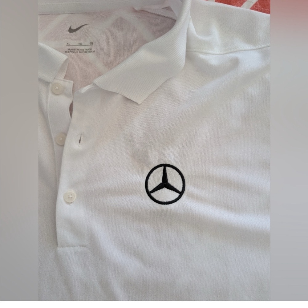 Nike White Mercedes Logo Polo Shirt